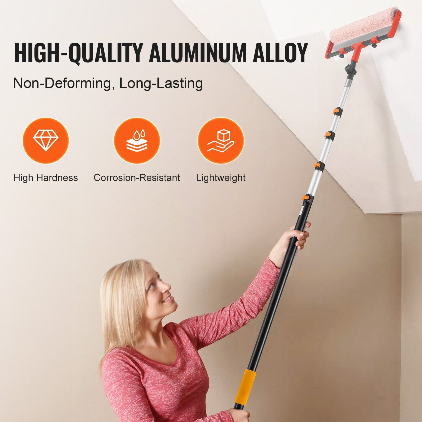 Adjustable 7 to 30FT Telescoping Pole - Painting, Window Cleaning &amp; Dusting Tool