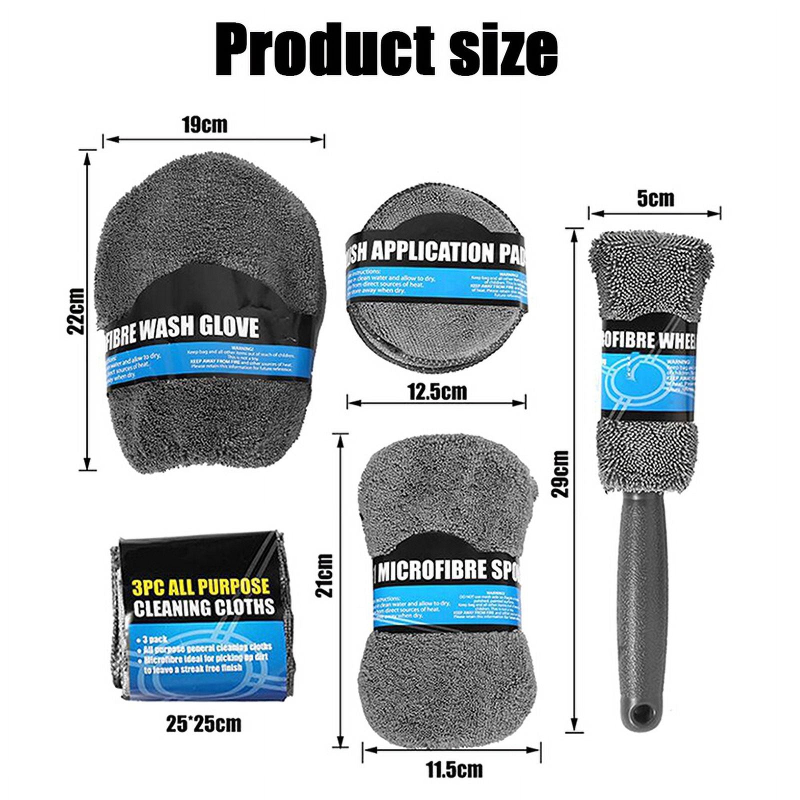 9Pcs Car Cleaning Tool Kit, Microfiber Car Detailing Cleaning Tools Set for Interior Exterior Car Washing Beauty Winter