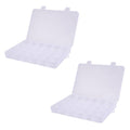 2X 24 Compartments Plastic Box Case Jewelry Bead Storage Container Craft Organizer