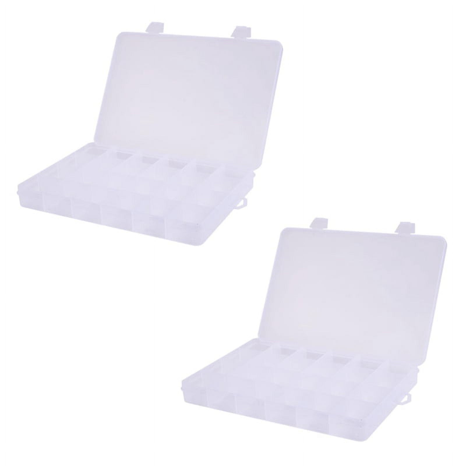 2X 24 Compartments Plastic Box Case Jewelry Bead Storage Container Craft Organizer