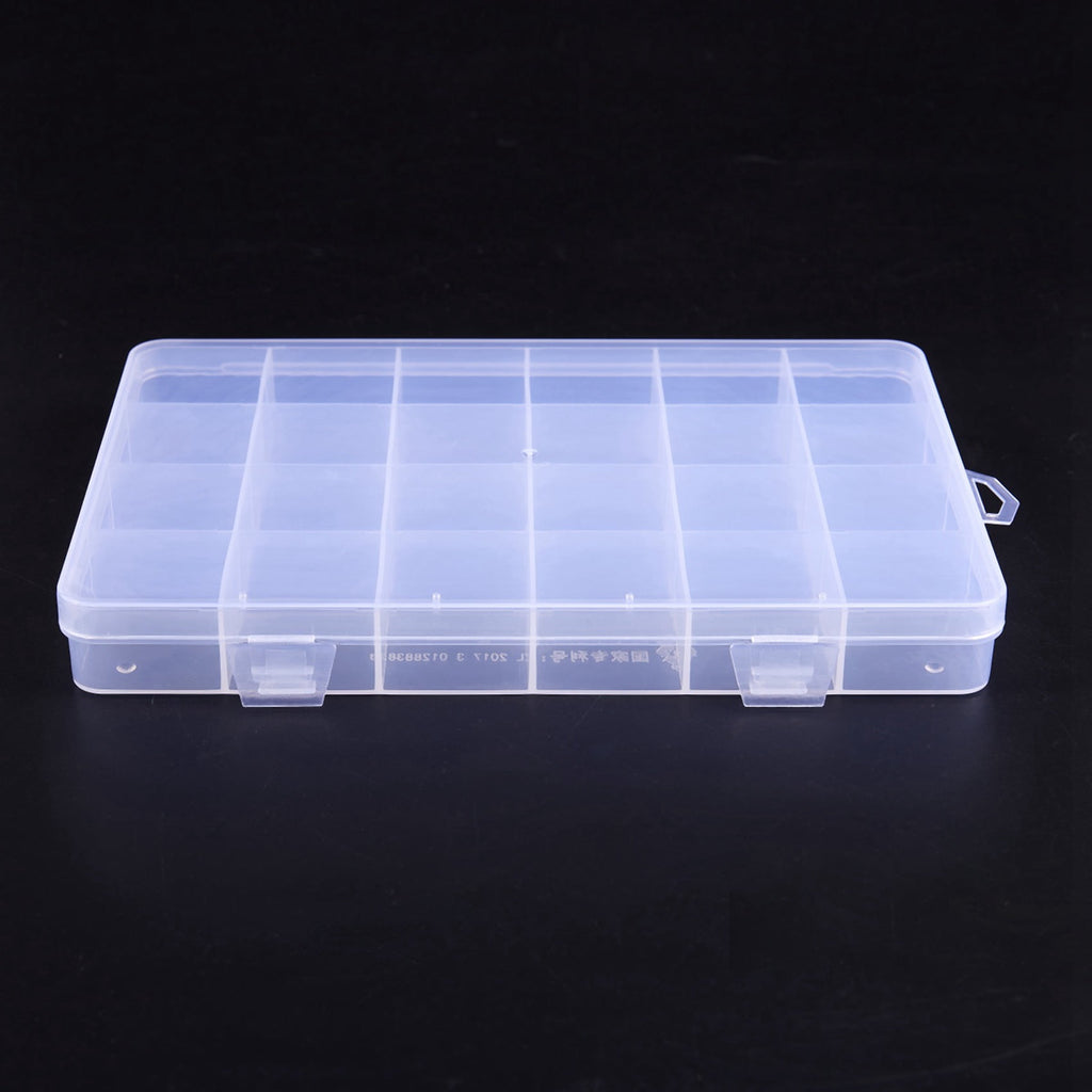 2X 24 Compartments Plastic Box Case Jewelry Bead Storage Container Craft Organizer