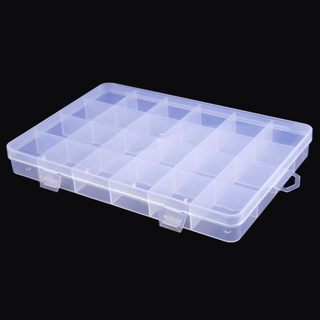 2X 24 Compartments Plastic Box Case Jewelry Bead Storage Container Craft Organizer