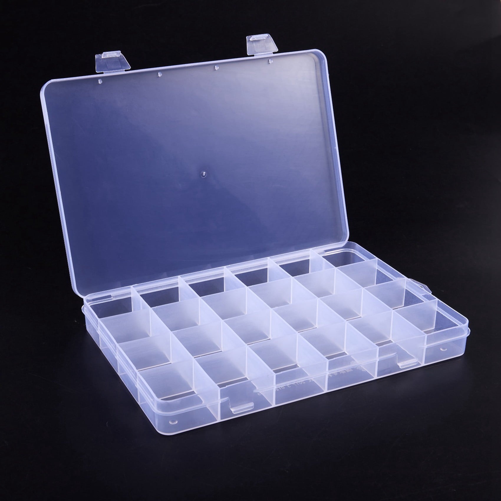 2X 24 Compartments Plastic Box Case Jewelry Bead Storage Container Craft Organizer