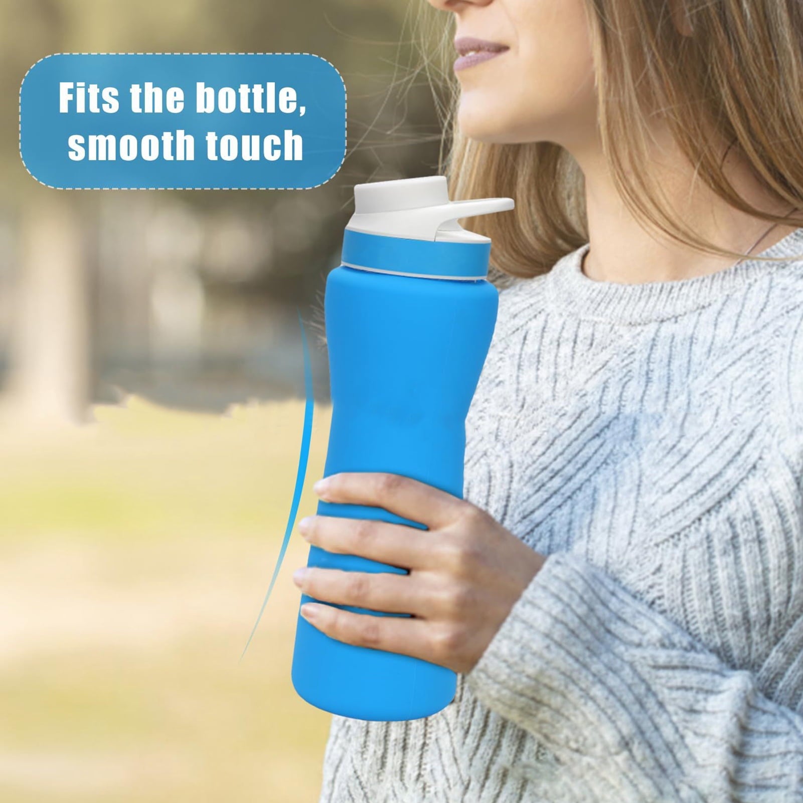 Water Bottle 22oz Tumbler Insulated Cover for Retaining Temperature BPA-Free Reusable Anti-Slip Grip Silicone Cup Protector Accessory