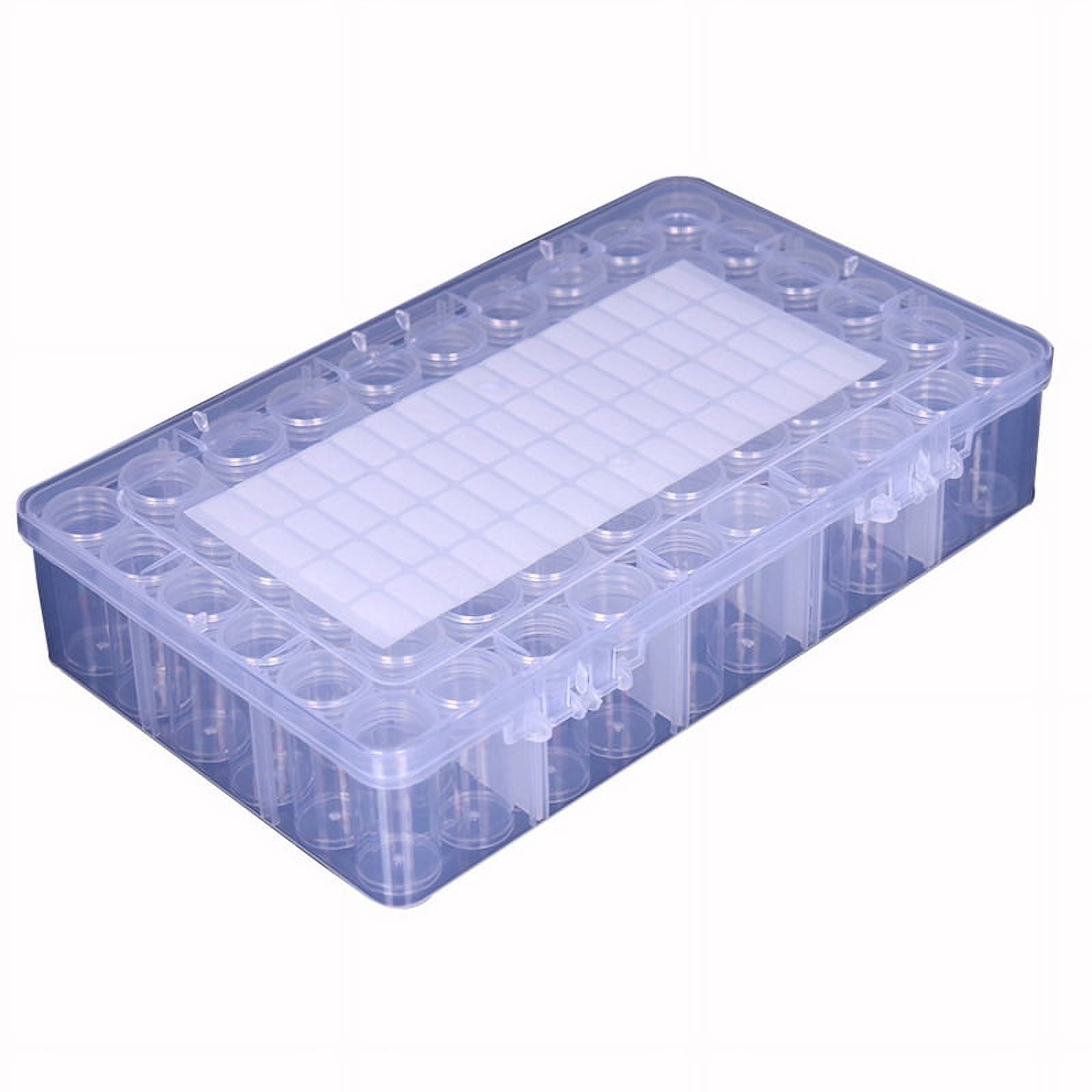 Diamond Art Storage Containers, 60 Slots Plastic Bead Organizer Box &amp; Sheets Labels,for Craft,Seeds,Dots