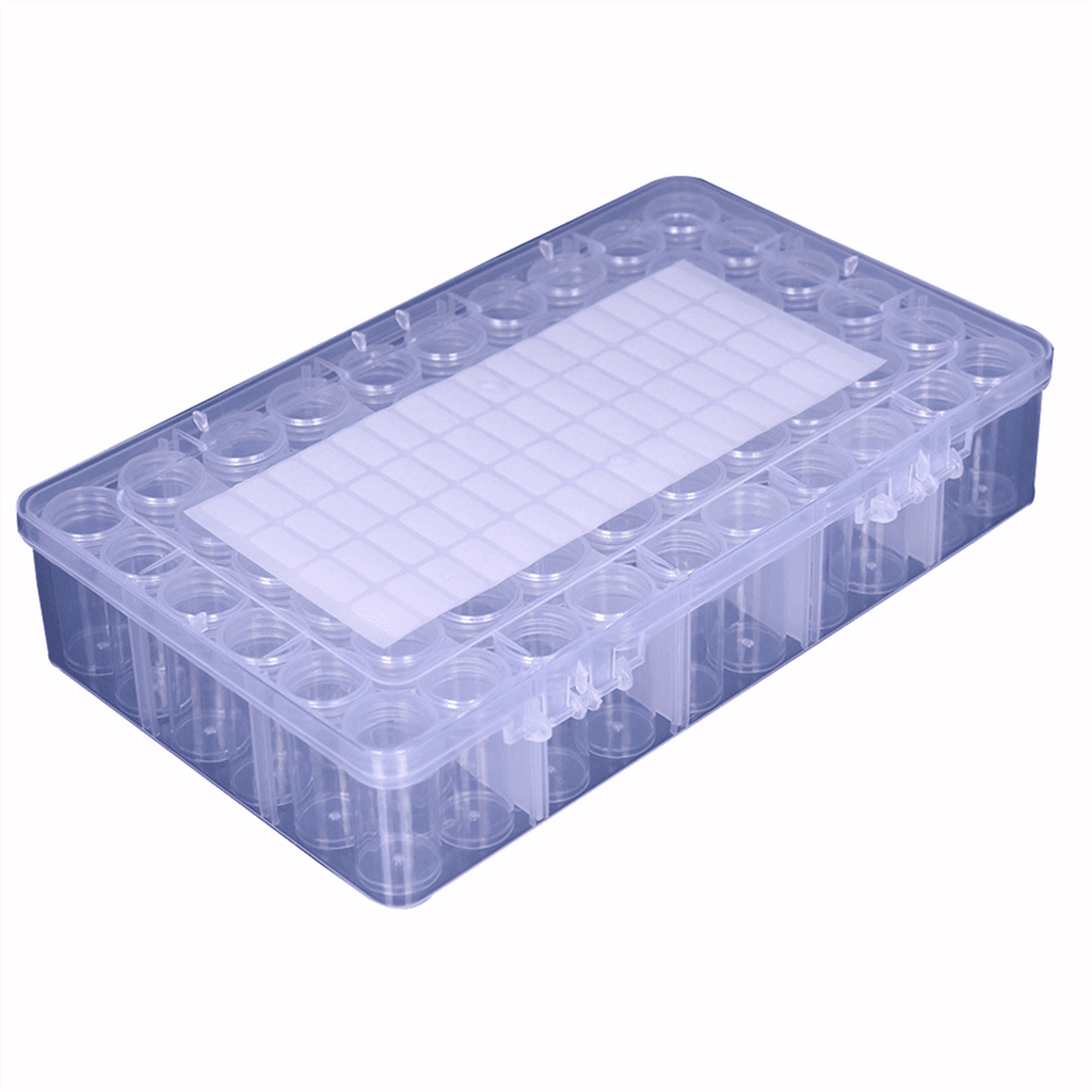 Diamond Art Storage Containers, 60 Slots Plastic Bead Organizer Box &amp; Sheets Labels,for Craft,Seeds,Dots