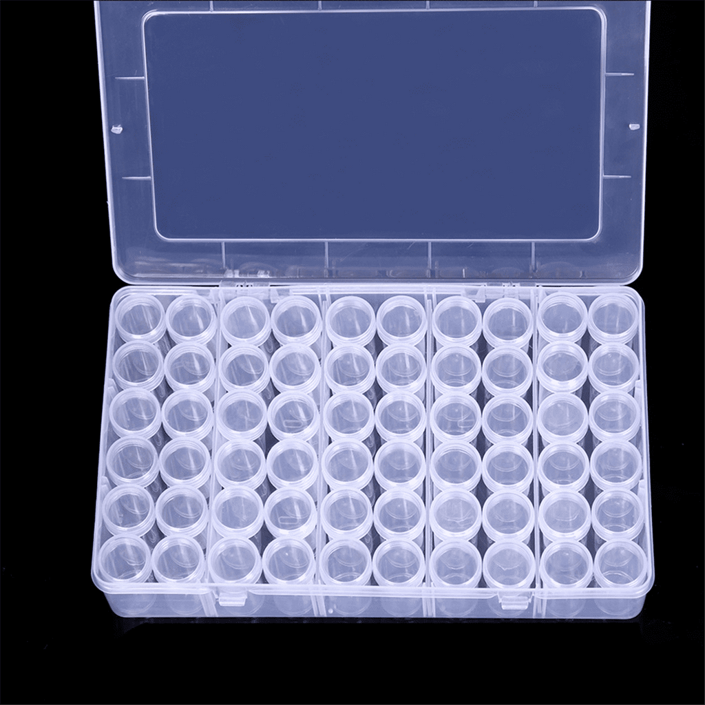 Diamond Art Storage Containers, 60 Slots Plastic Bead Organizer Box &amp; Sheets Labels,for Craft,Seeds,Dots