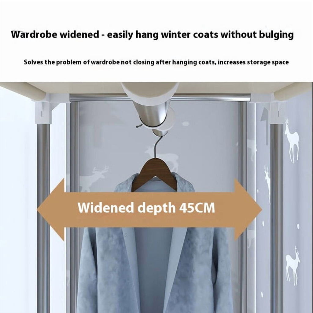 Arlukin 49.2-inch portable wardrobe, double doors, 1 long hanging rod, sturdy steel frame, fabric storage, easy to assemble, dust-proof design,Grey