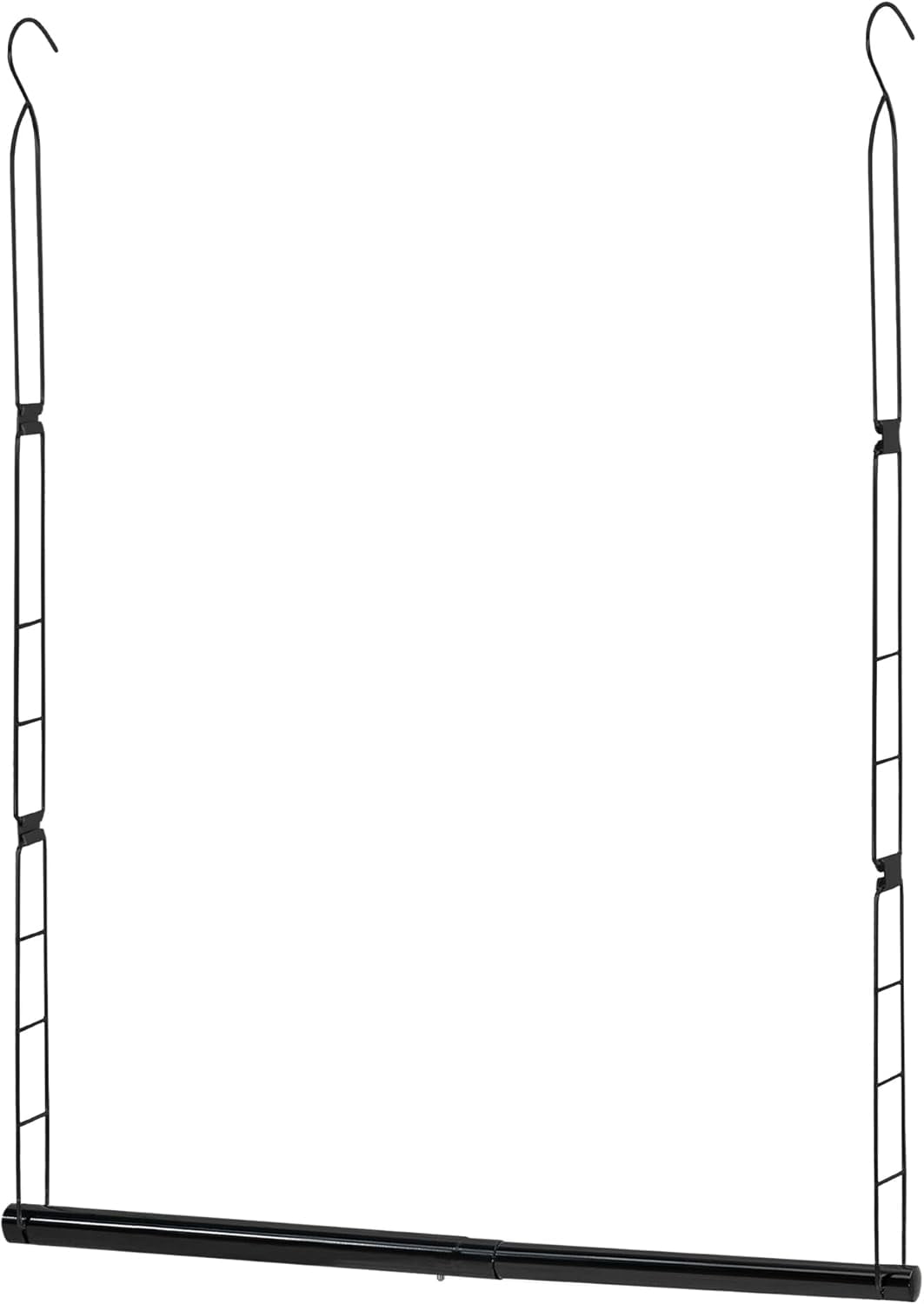 Hanging Closet Rod, Adjustable Width and Height Closet Hanging Organizer, Space-Saving Clothes Hanging Bar, Closet Extender Hanging Rod Double Closet Hanging Rod,  Chrome