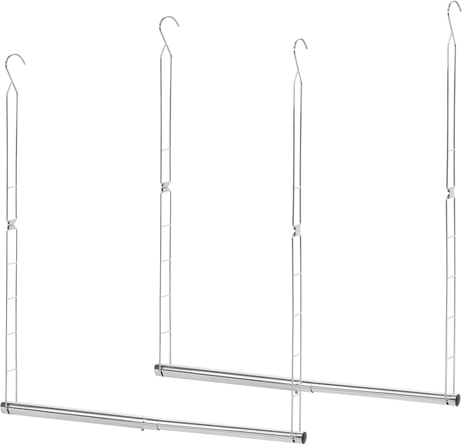 Hanging Closet Rod, Adjustable Width and Height Closet Hanging Organizer, Space-Saving Clothes Hanging Bar, Closet Extender Hanging Rod Double Closet Hanging Rod,  Chrome