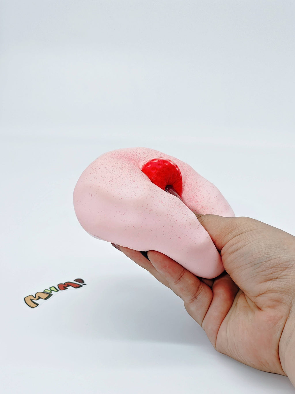 🍓 Pink Strawberry Soufflé Squishy | Dessert Themed Slow Rising Stress Relief Toy