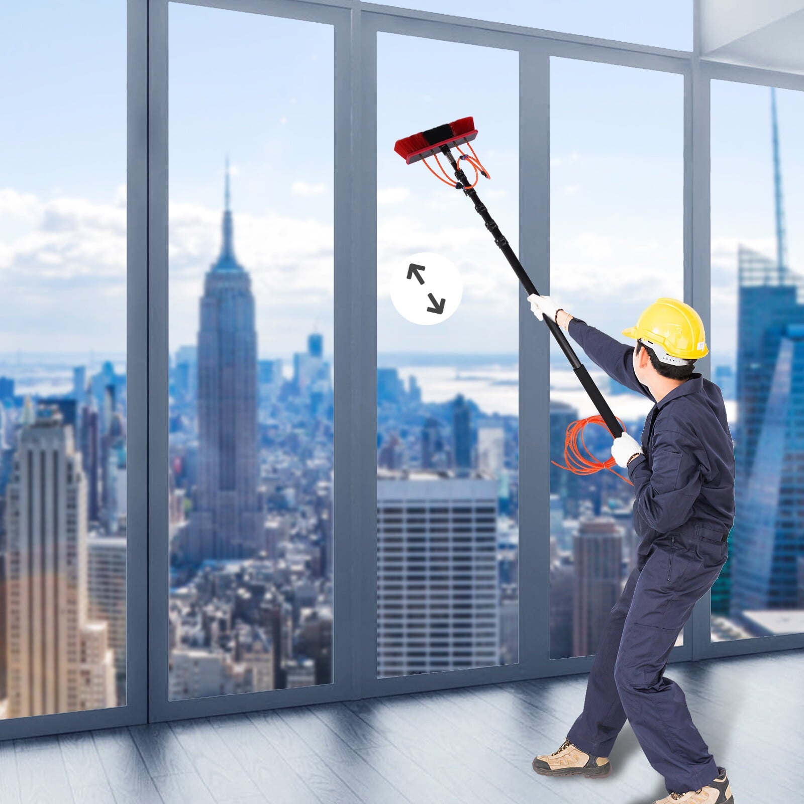 Water Fed Pole Kit 23.62ft Length Water Fed Brush WaterFed Cleaning System for Clean Windows