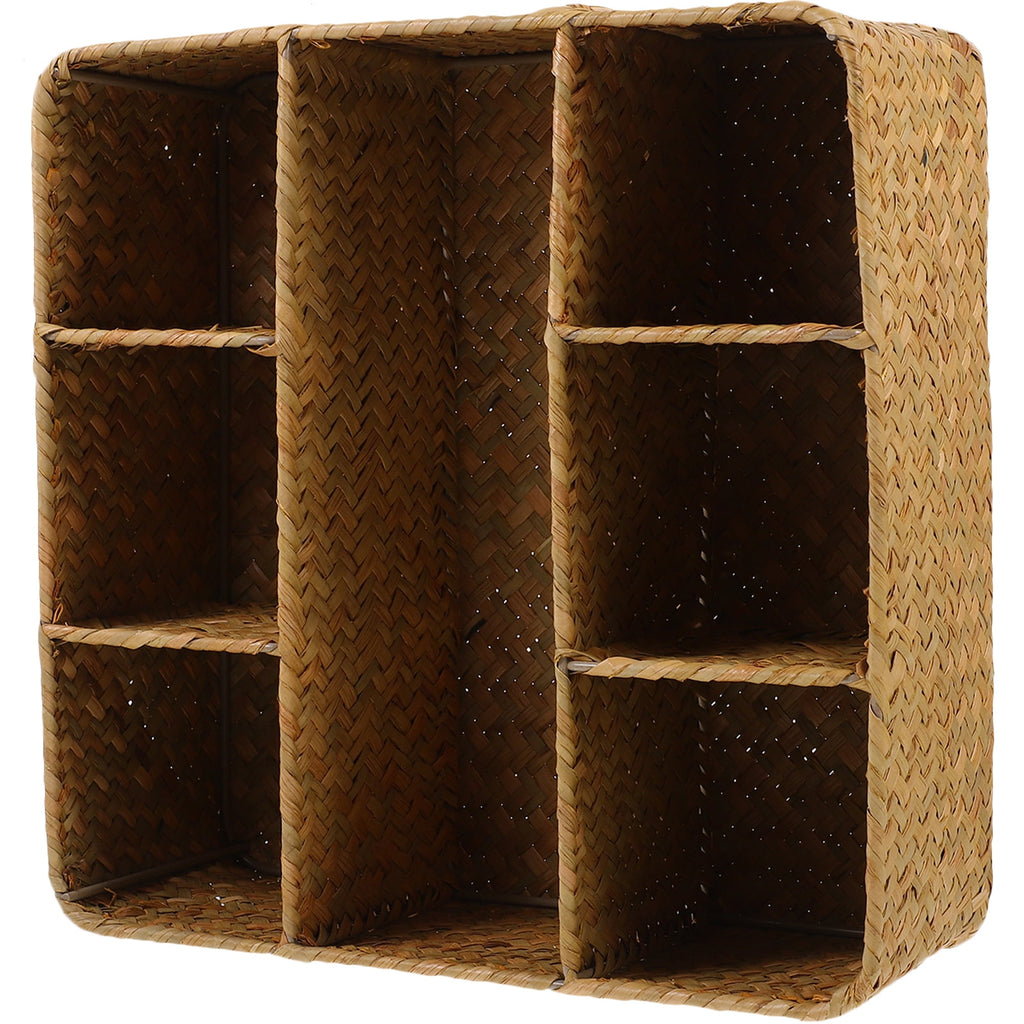 Woven Storage Box for Daily Sundries Kitchen Home Organizer with Divided Compartments 1 Set