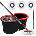 Rotating mop and bucket with wringer set, 360° rotating mop bucket system