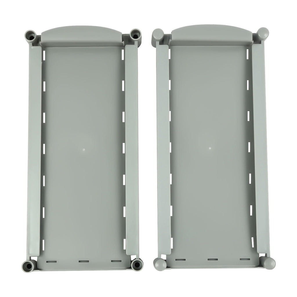 2-Tier Under Sink Organizer with Pull Out Sliding Storage Drawer for Home Bathroom Kitchen White/Grey 14.57in