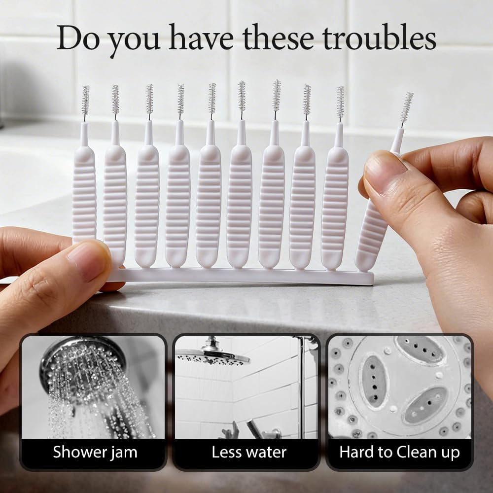 Multifunctional Shower Head Cleaning Brush Set | Deep Cleaning, Anti-Clogging, Specifically Designed for Fine Holes and Crevices | Essential Tool for Bathroom Shower Head Maintenance（10PC）