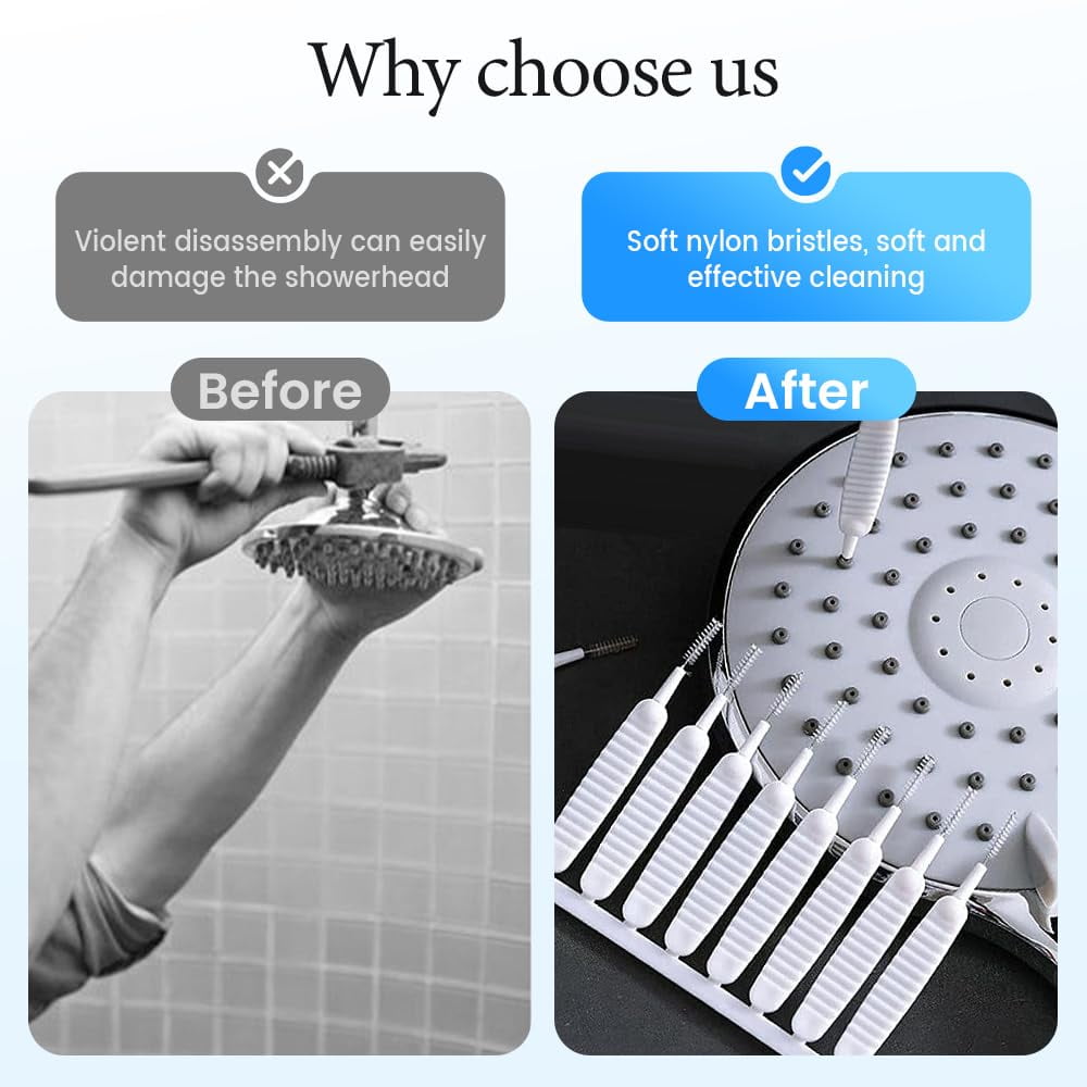 Multifunctional Shower Head Cleaning Brush Set | Deep Cleaning, Anti-Clogging, Specifically Designed for Fine Holes and Crevices | Essential Tool for Bathroom Shower Head Maintenance（10PC）