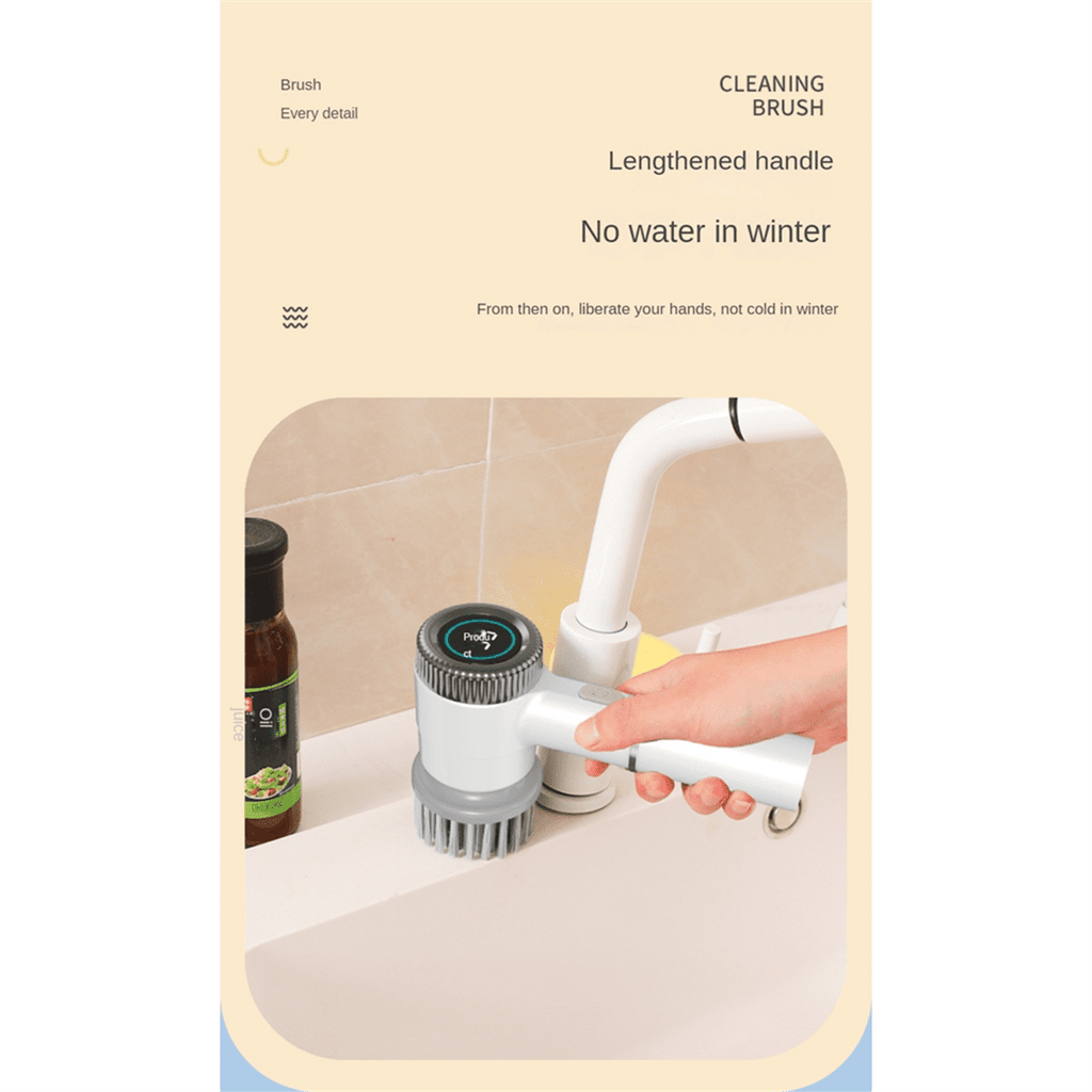 Electric Scrubber Electric Cleaning Brush Cordless Power Scrubber Wih 5 Replace Brush Heads for Bathroom Kitchens