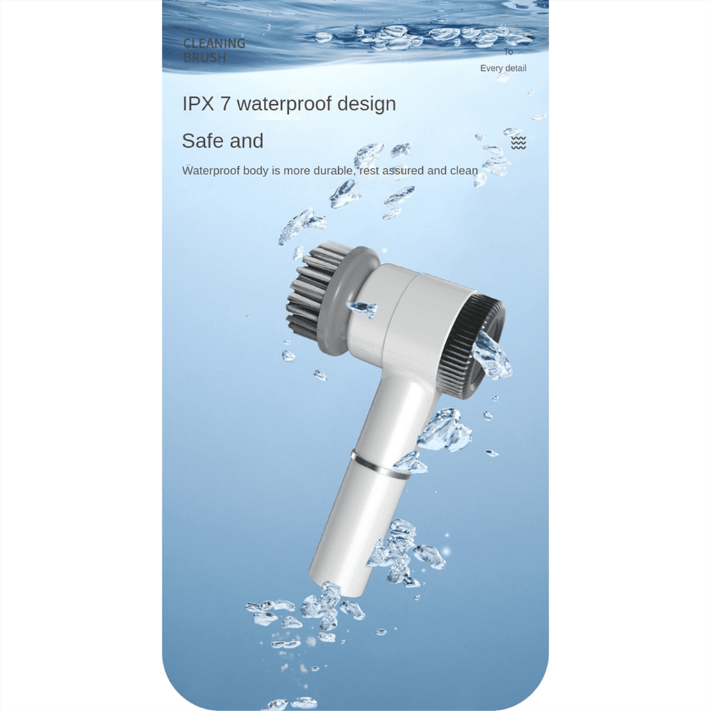 Electric Scrubber Electric Cleaning Brush Cordless Power Scrubber Wih 5 Replace Brush Heads for Bathroom Kitchens