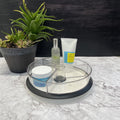 Rotating Lazy Susan Organizer Turntable with 3 Removable Dividers Bins, for Kitchen, Bathroom