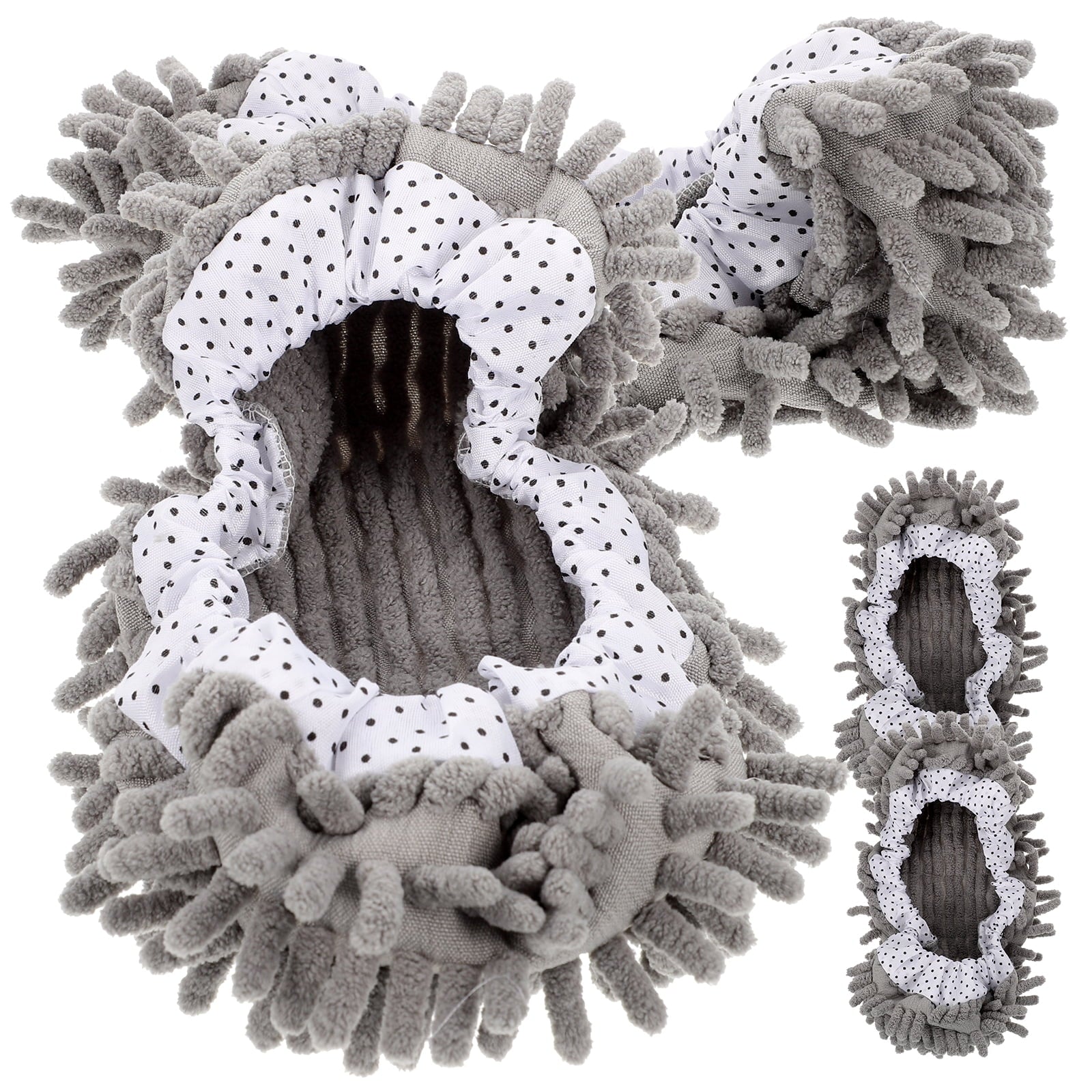2 Pairs Washable Mop Slippers Foot Dust Hair Cleaner Sweeping Slippers Covers Mop Socks (Random Style)