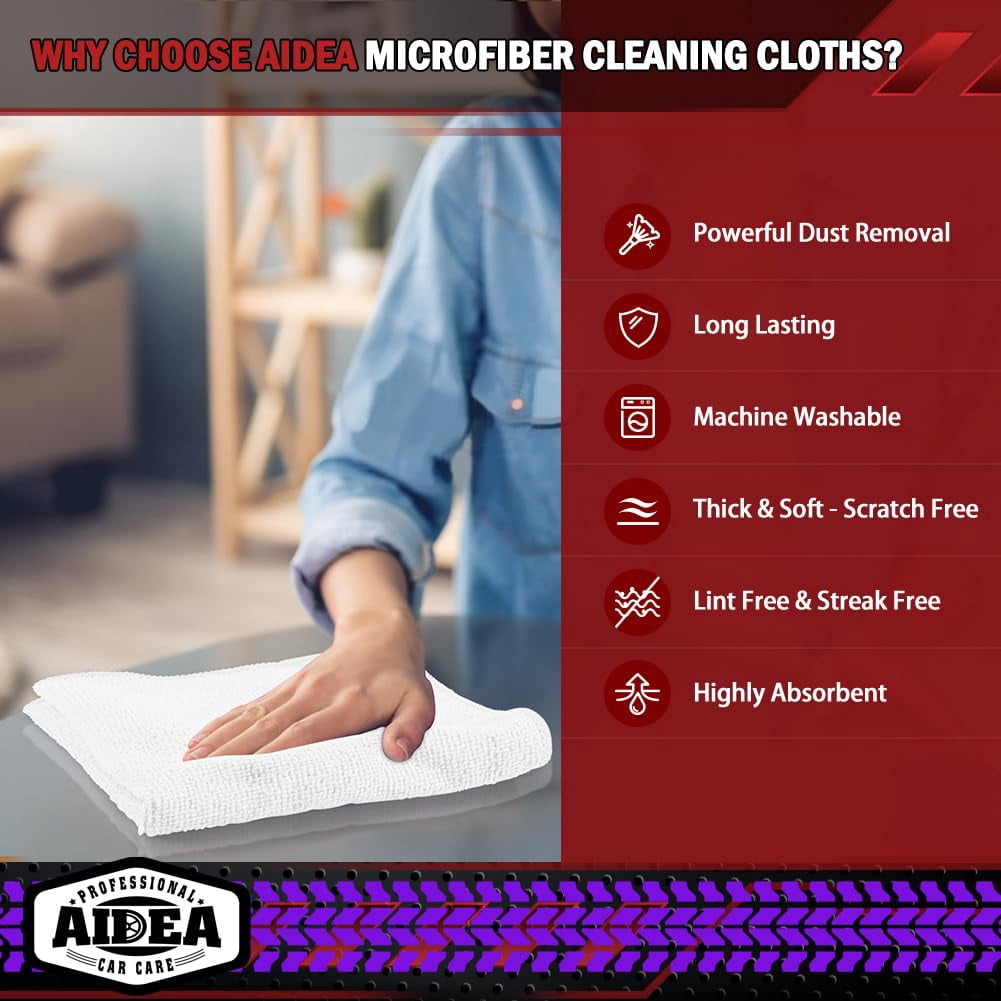 Microfiber Cleaning Cloth Black 10PK, Microfiber Towels For Cars, Premium Wash Cloths, Dusting Cloth Lint Free Cleaning Rags For SUVs, House, Kitchen, Window, Cleaning Supplies12×12"