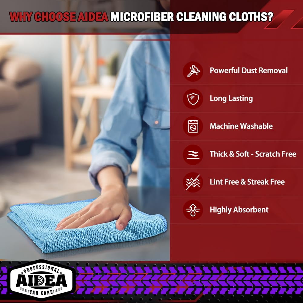 Microfiber Cleaning Cloth Black 10PK, Microfiber Towels For Cars, Premium Wash Cloths, Dusting Cloth Lint Free Cleaning Rags For SUVs, House, Kitchen, Window, Cleaning Supplies12×12"