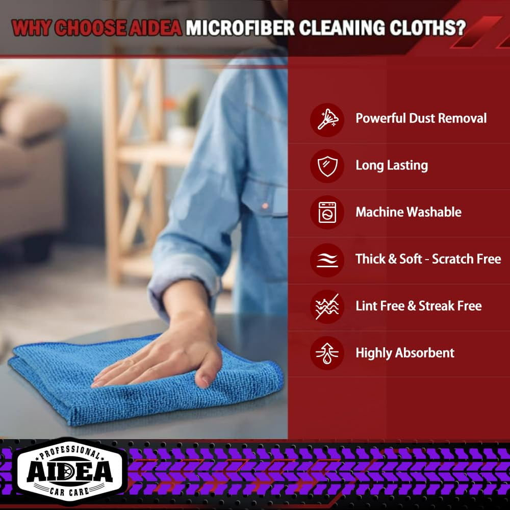 Microfiber Cleaning Cloth Black 10PK, Microfiber Towels For Cars, Premium Wash Cloths, Dusting Cloth Lint Free Cleaning Rags For SUVs, House, Kitchen, Window, Cleaning Supplies12×12"