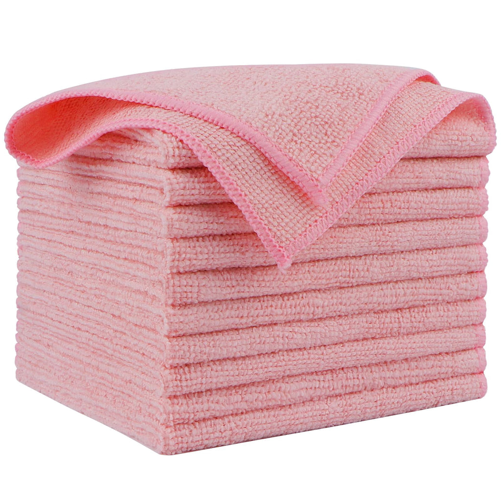 Microfiber Cleaning Cloth Black 10PK, Microfiber Towels For Cars, Premium Wash Cloths, Dusting Cloth Lint Free Cleaning Rags For SUVs, House, Kitchen, Window, Cleaning Supplies12×12"