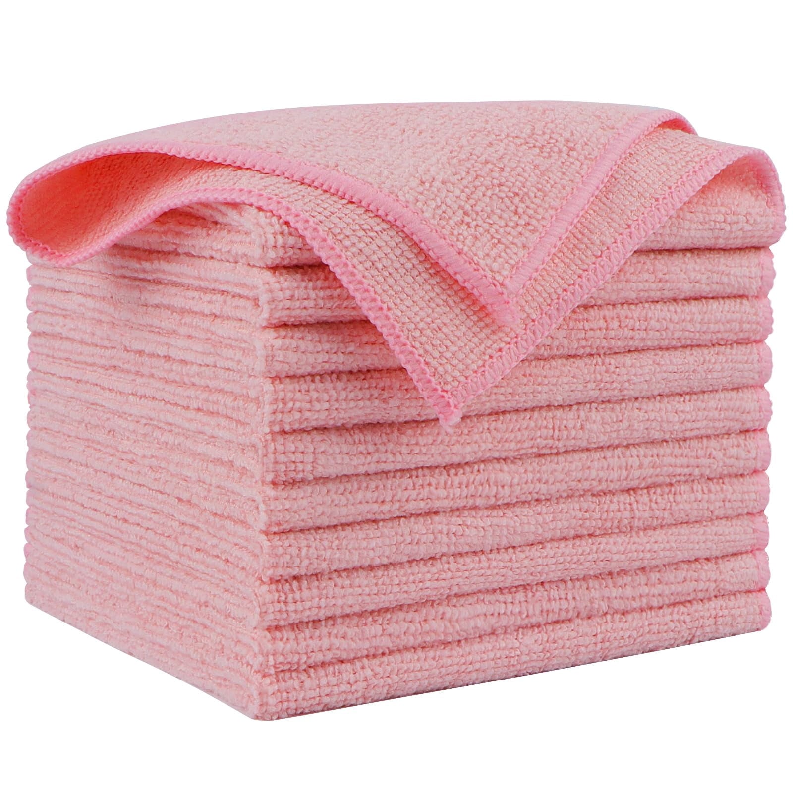 Microfiber Cleaning Cloth Black 10PK, Microfiber Towels For Cars, Premium Wash Cloths, Dusting Cloth Lint Free Cleaning Rags For SUVs, House, Kitchen, Window, Cleaning Supplies12×12"
