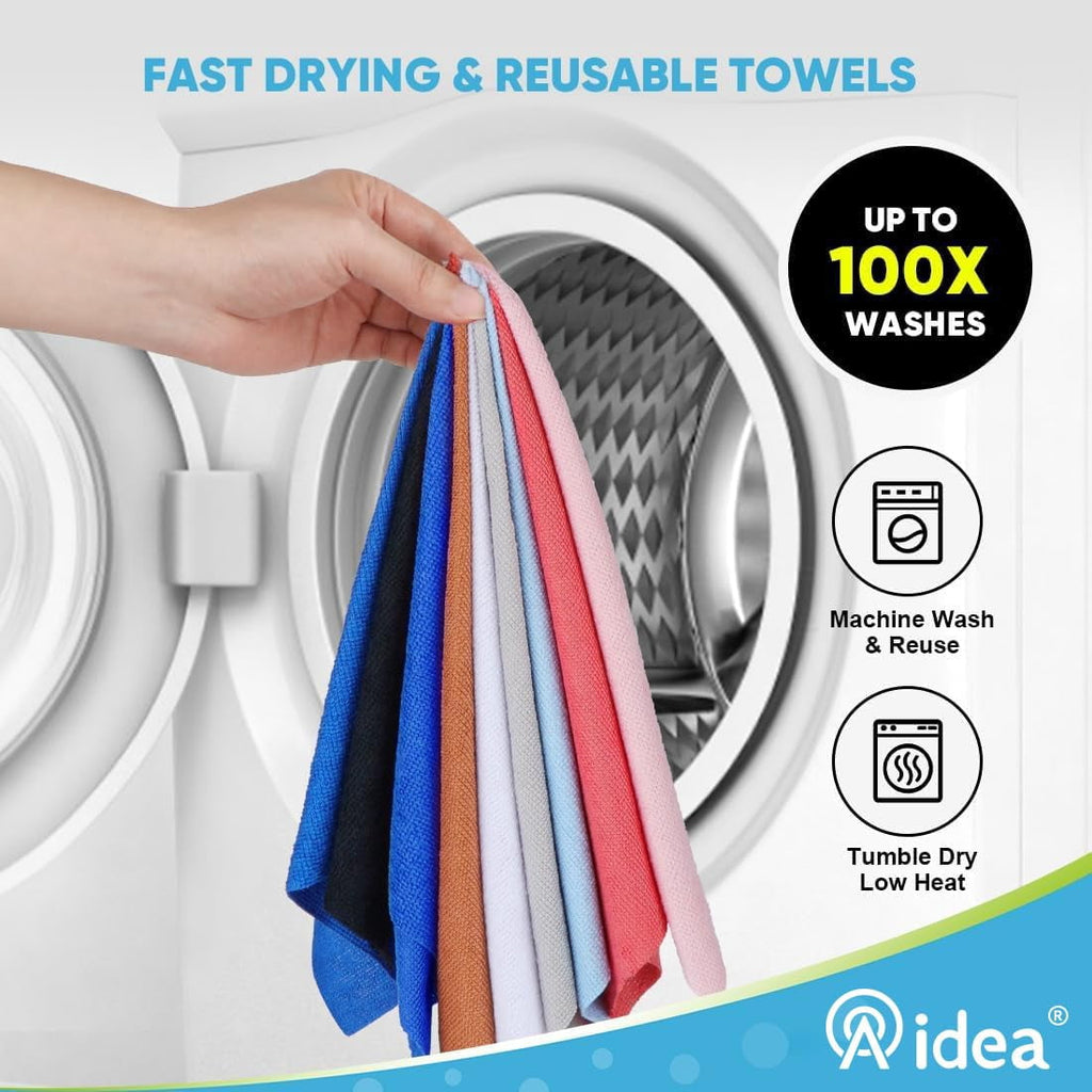 Microfiber Cleaning Cloth Roll, Blue Shop Towels 55 Sheets Washable, Microfiber Towels For Cars, Blue Rags Reusable Paper Towel For Automotive, Workshop, House, Kitchen, Cleaning Supplies11×9"