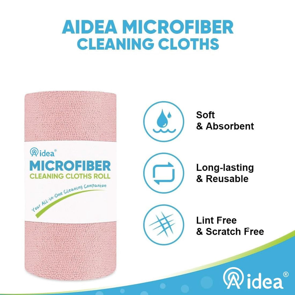 Microfiber Cleaning Cloth Roll, Blue Shop Towels 55 Sheets Washable, Microfiber Towels For Cars, Blue Rags Reusable Paper Towel For Automotive, Workshop, House, Kitchen, Cleaning Supplies11×9"