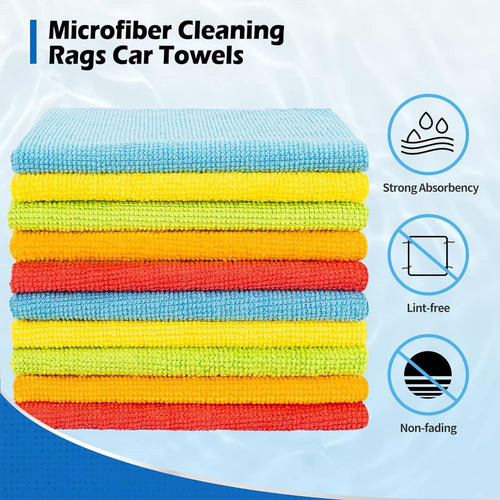 10/20/40-Piece Microfiber Cleaning Cloth Set - Ultra-Absorbent &amp; Quick-Drying, Streak-Free &amp; Stain-Free, Ideal for Kitchen, Bathroom, Car, and Furniture - Durable Reusable Towels, Multi-Purpose Clean