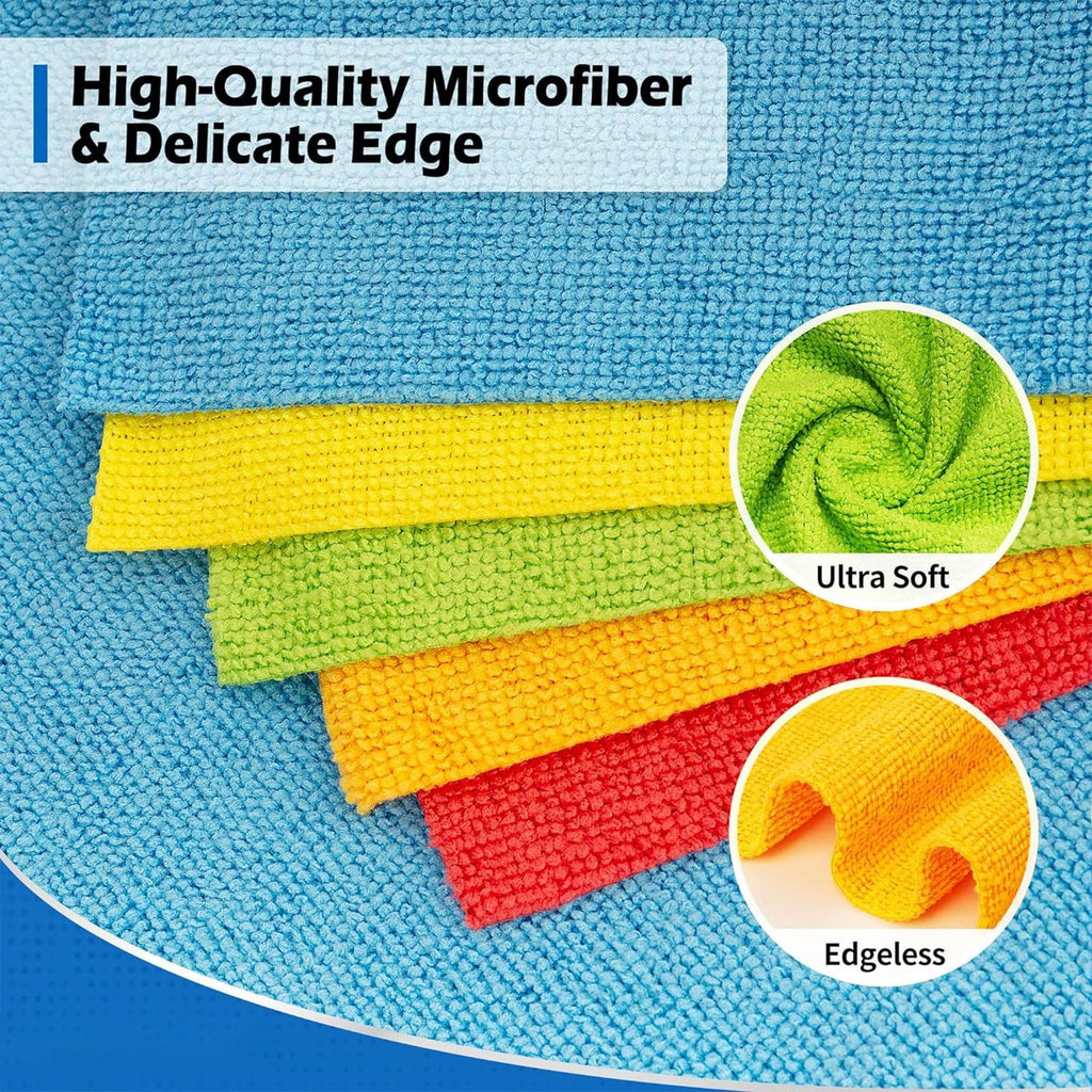 10/20/40-Piece Microfiber Cleaning Cloth Set - Ultra-Absorbent &amp; Quick-Drying, Streak-Free &amp; Stain-Free, Ideal for Kitchen, Bathroom, Car, and Furniture - Durable Reusable Towels, Multi-Purpose Clean