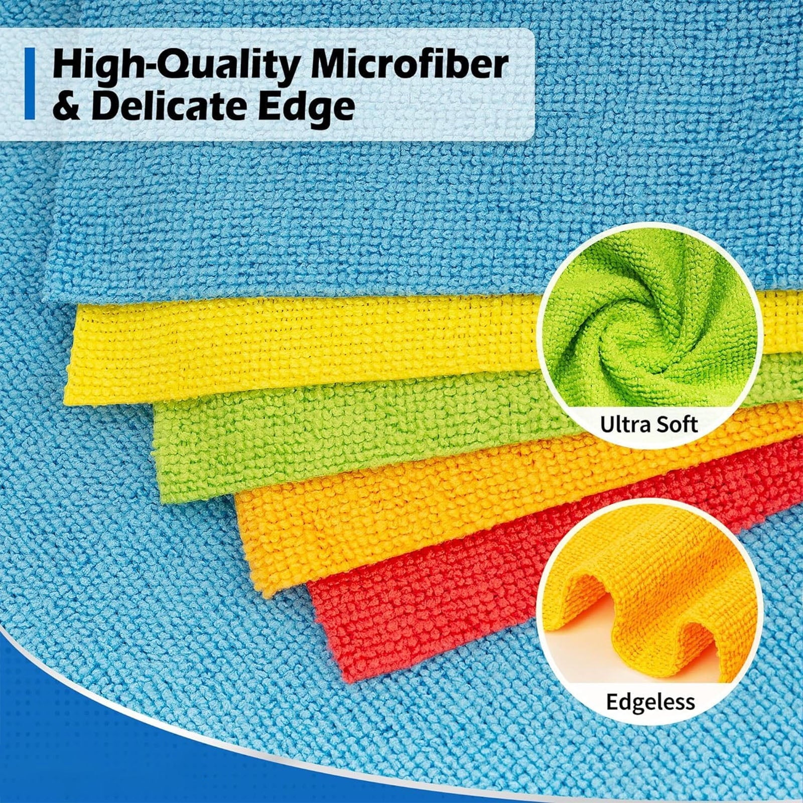 10/20/40-Piece Microfiber Cleaning Cloth Set - Ultra-Absorbent &amp; Quick-Drying, Streak-Free &amp; Stain-Free, Ideal for Kitchen, Bathroom, Car, and Furniture - Durable Reusable Towels, Multi-Purpose Clean