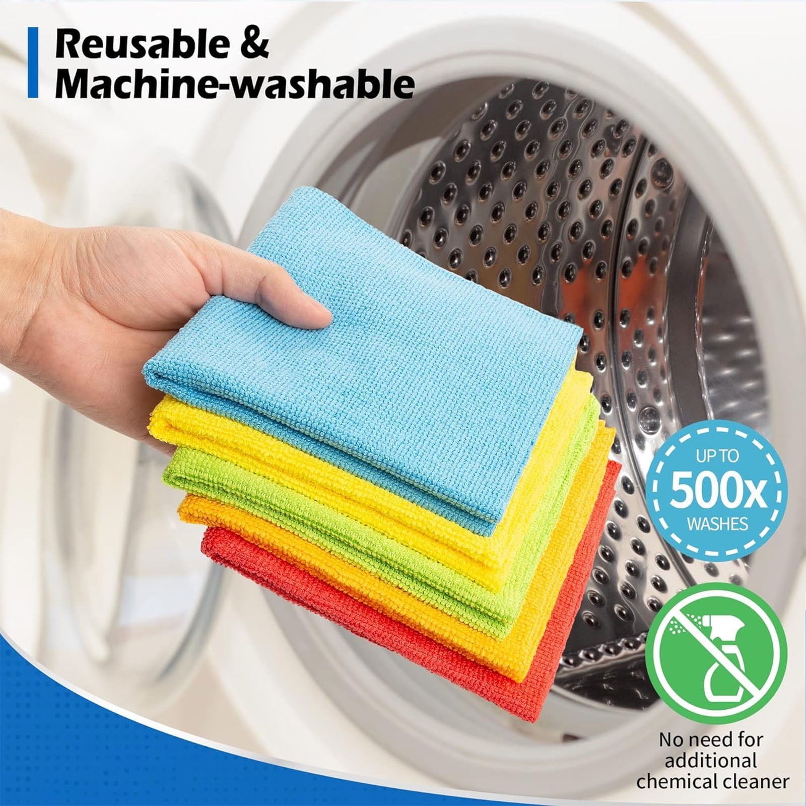 10/20/40-Piece Microfiber Cleaning Cloth Set - Ultra-Absorbent &amp; Quick-Drying, Streak-Free &amp; Stain-Free, Ideal for Kitchen, Bathroom, Car, and Furniture - Durable Reusable Towels, Multi-Purpose Clean