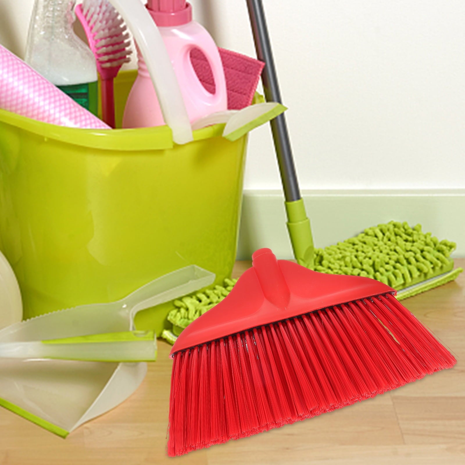 unbranded Sweep Scraper Cleaning Broom Broom Replacement 34x22cm Red