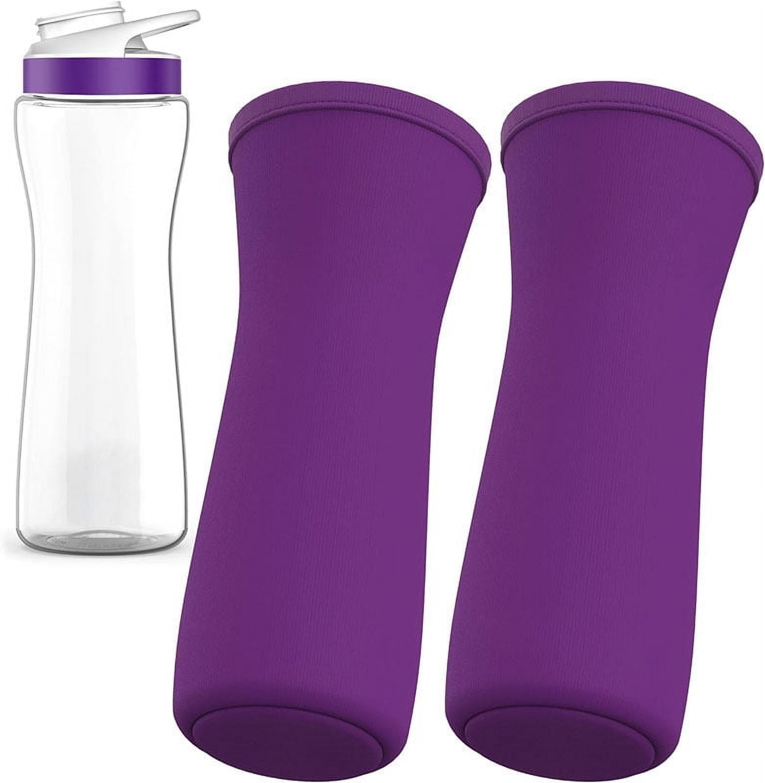 2PCS Water Bottle 22 oz / 32 oz,Water Bottle Plastic &amp; Stainless Steel Bottle, Water Bottle Cover for Retaining Temperature