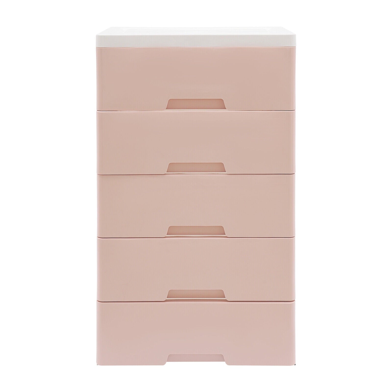 Pink Chest of Storage 5 Drawers Dresser Tower Pink Cabinet for Bedroom Organizer Unit,PP,Rectangular,17.12*11.42*31.5 inch