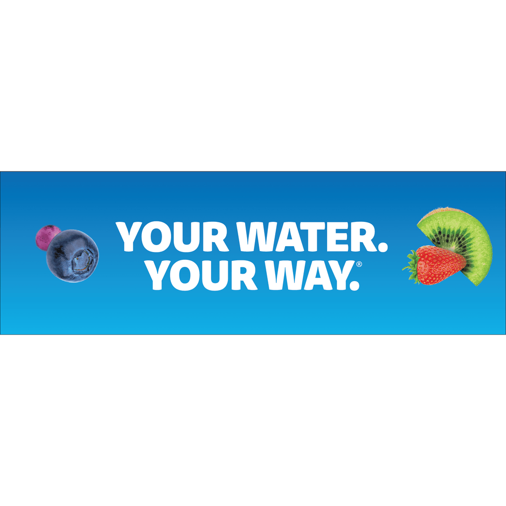 32oz Plastic Starter Kit with Navy Blue Lid, 2 Flavor Cartridges (Blueberry Grape &amp; Kiwi Berry)
