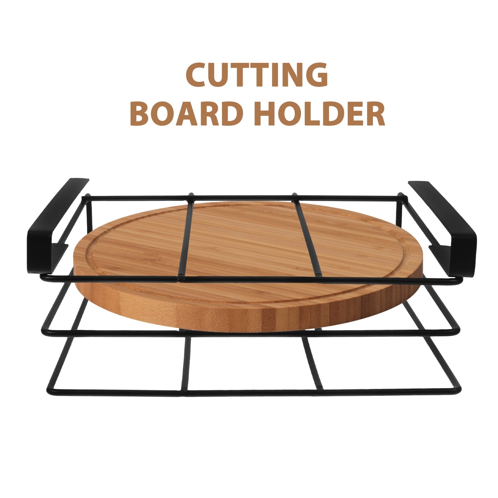 Stainless Steel Cutting Board Holder for Under Cabinet Storage with Metal Organizer to Save Space for 1 Set of Chopping Boards
