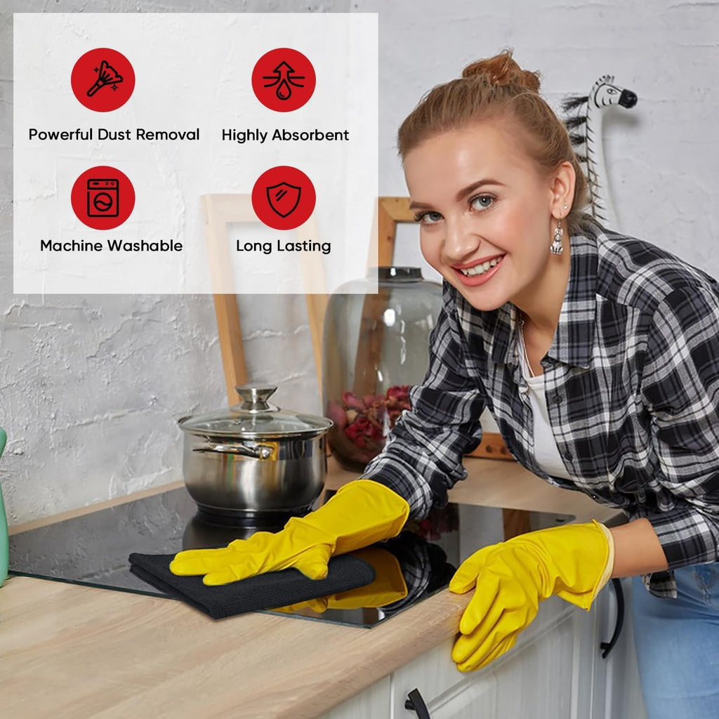 Microfiber Cleaning Cloth 24 Pack, Microfiber Towels For Cars, Soft &amp; Absorbent Cleaning Rags, Premium Lint Free Shop Towels For House, Kitchen, Car, 12inx16in