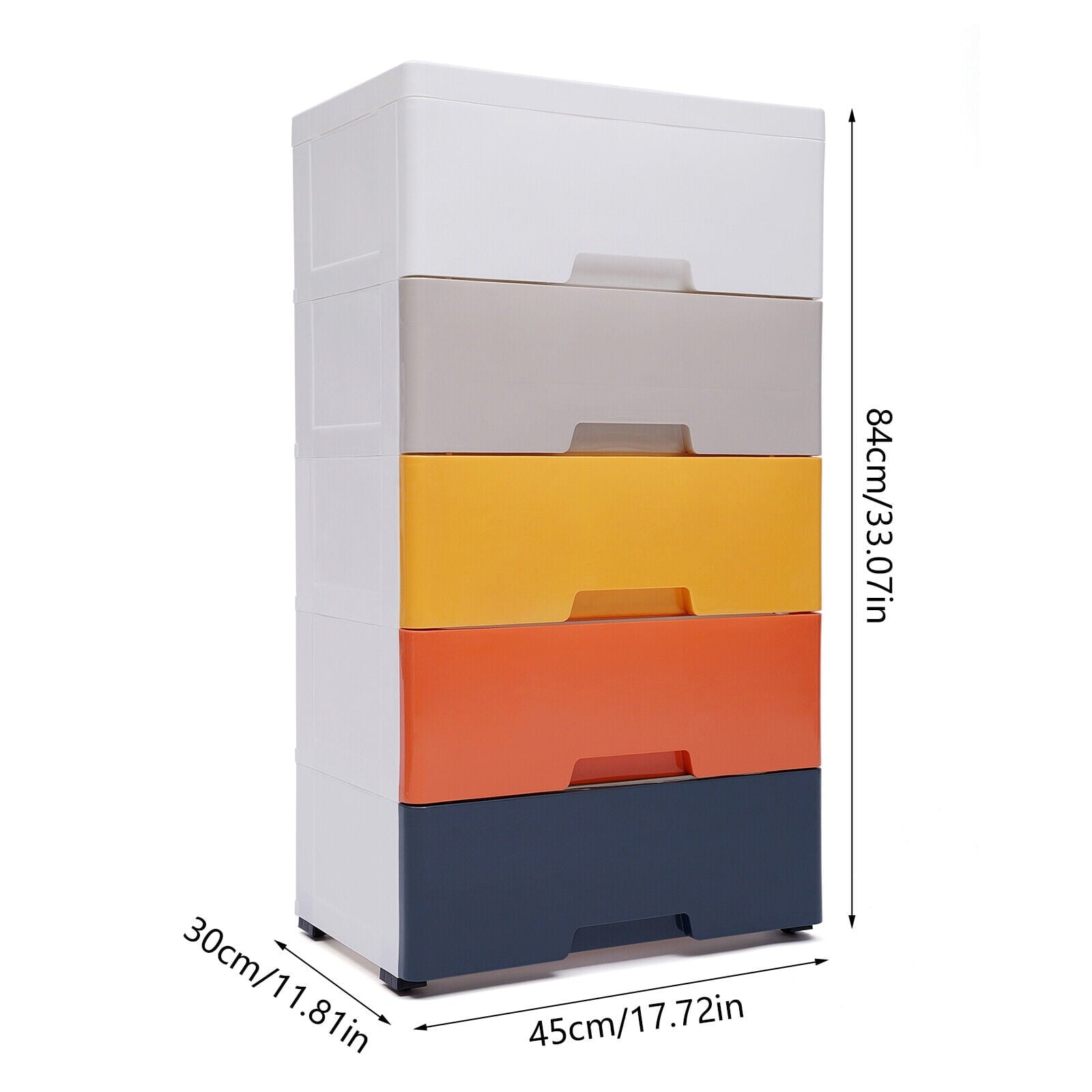 5-Tier Plastic 5 Drawers Dresser Storage Cabinet Bedroom Chest Closet Organizer