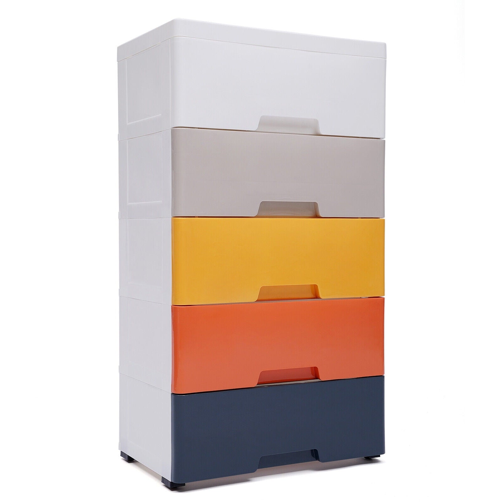 5-Tier Plastic 5 Drawers Dresser Storage Cabinet Bedroom Chest Closet Organizer