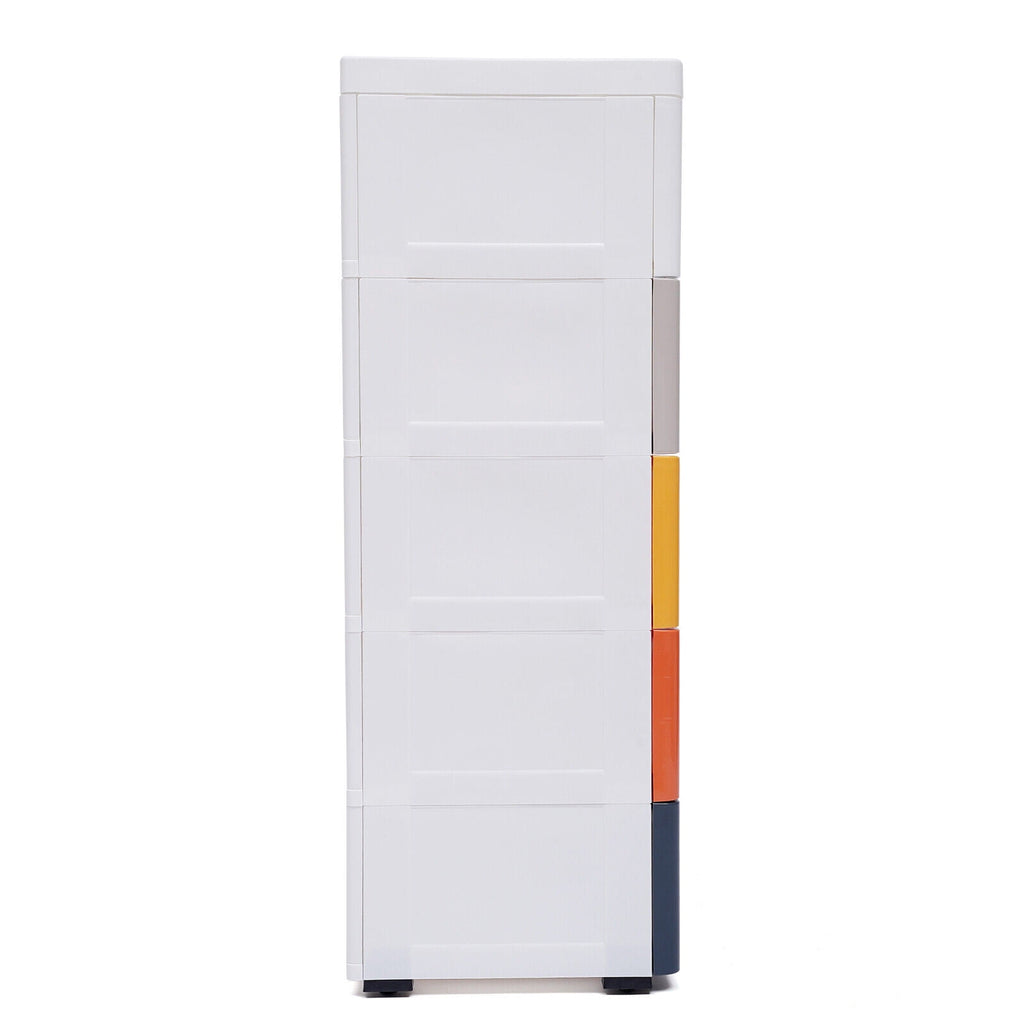 5-Tier Plastic 5 Drawers Dresser Storage Cabinet Bedroom Chest Closet Organizer