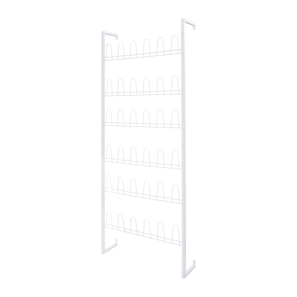 6 Tiers Metal Shoe Organizer, Wall Mounted Shoe Rack, Metal Hanging Shoe Rack White