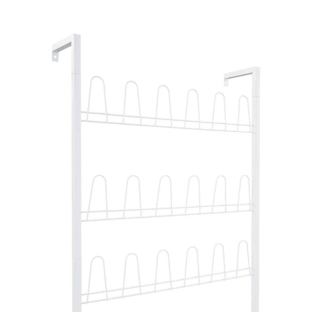 6 Tiers Metal Shoe Organizer, Wall Mounted Shoe Rack, Metal Hanging Shoe Rack White