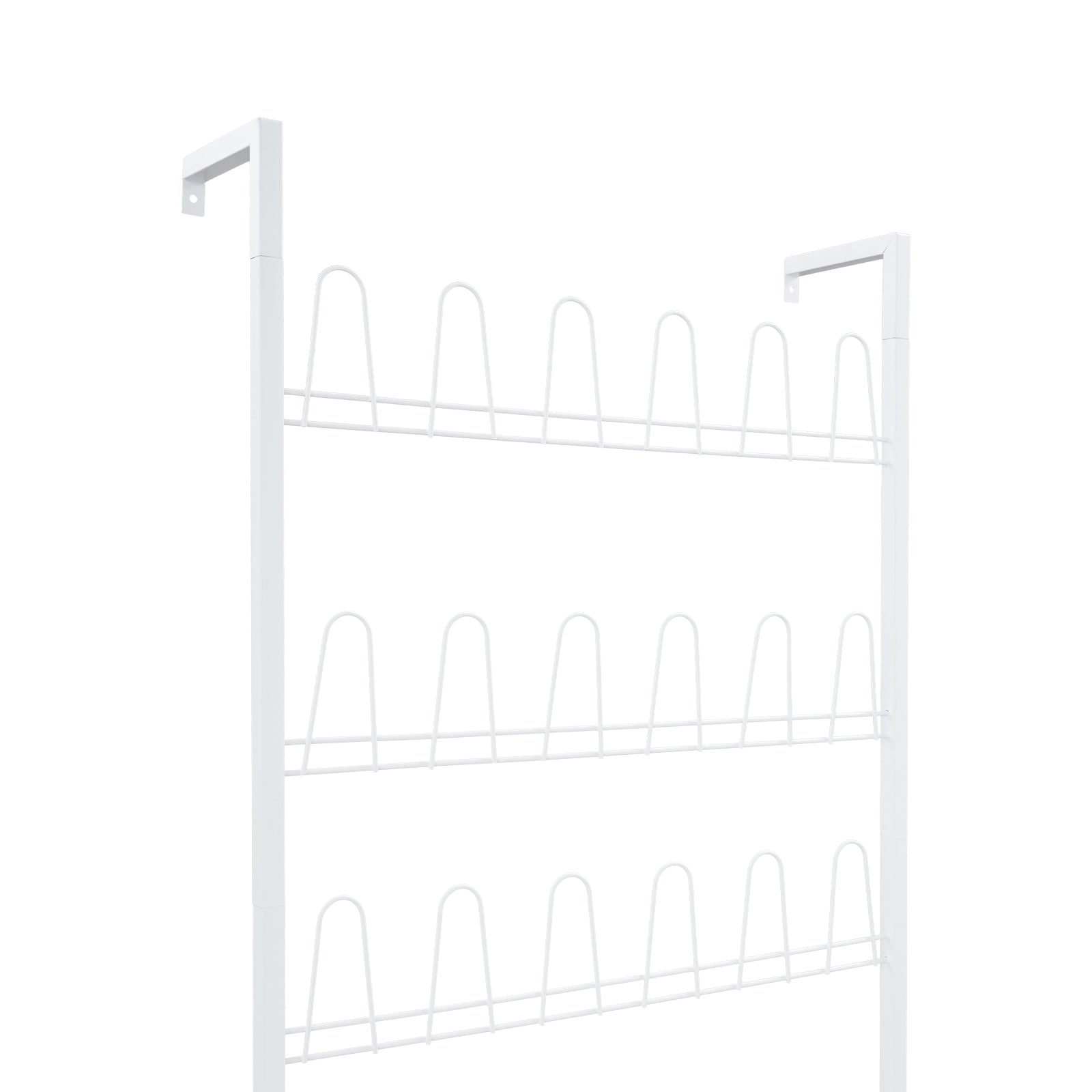 6 Tiers Metal Shoe Organizer, Wall Mounted Shoe Rack, Metal Hanging Shoe Rack White