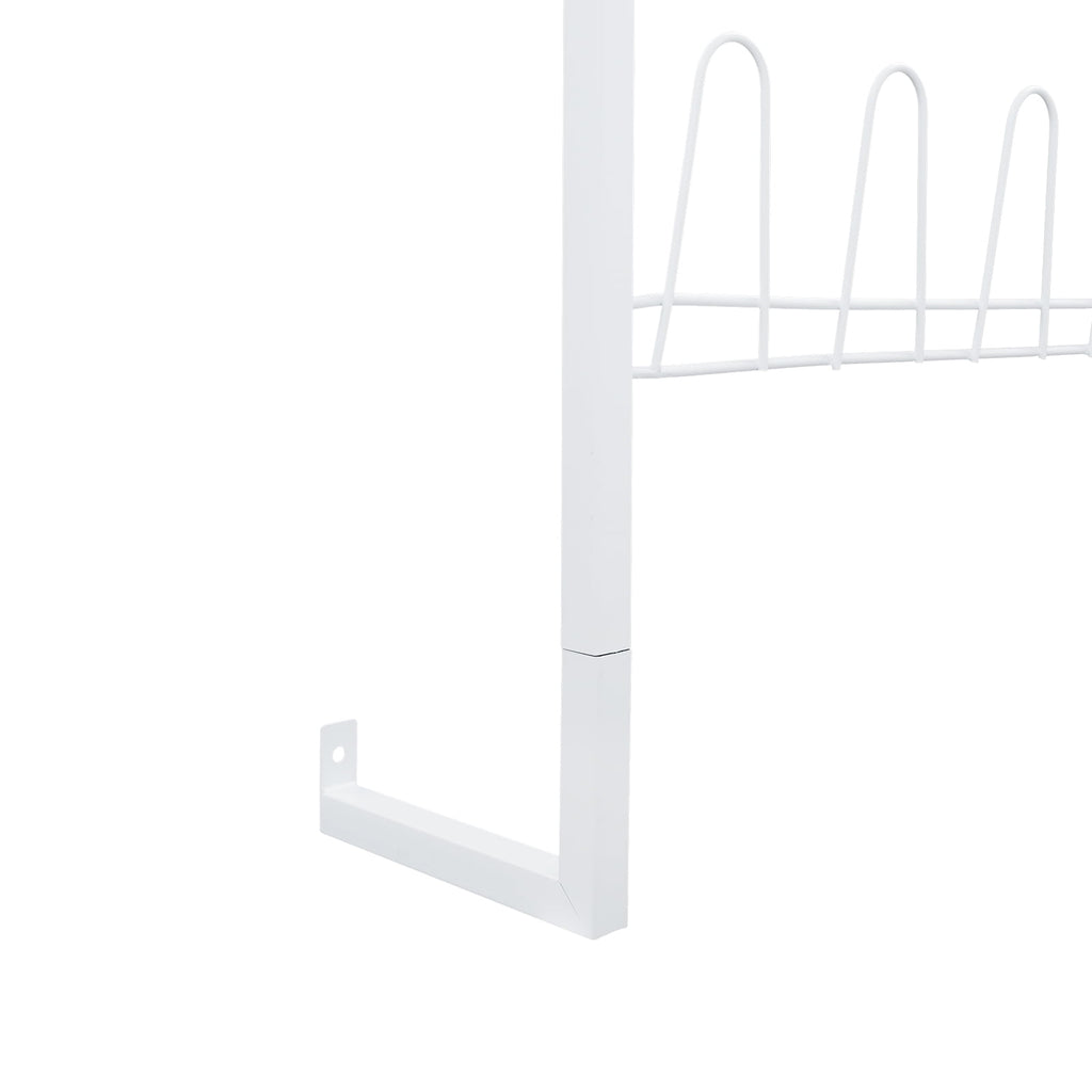 6 Tiers Metal Shoe Organizer, Wall Mounted Shoe Rack, Metal Hanging Shoe Rack White