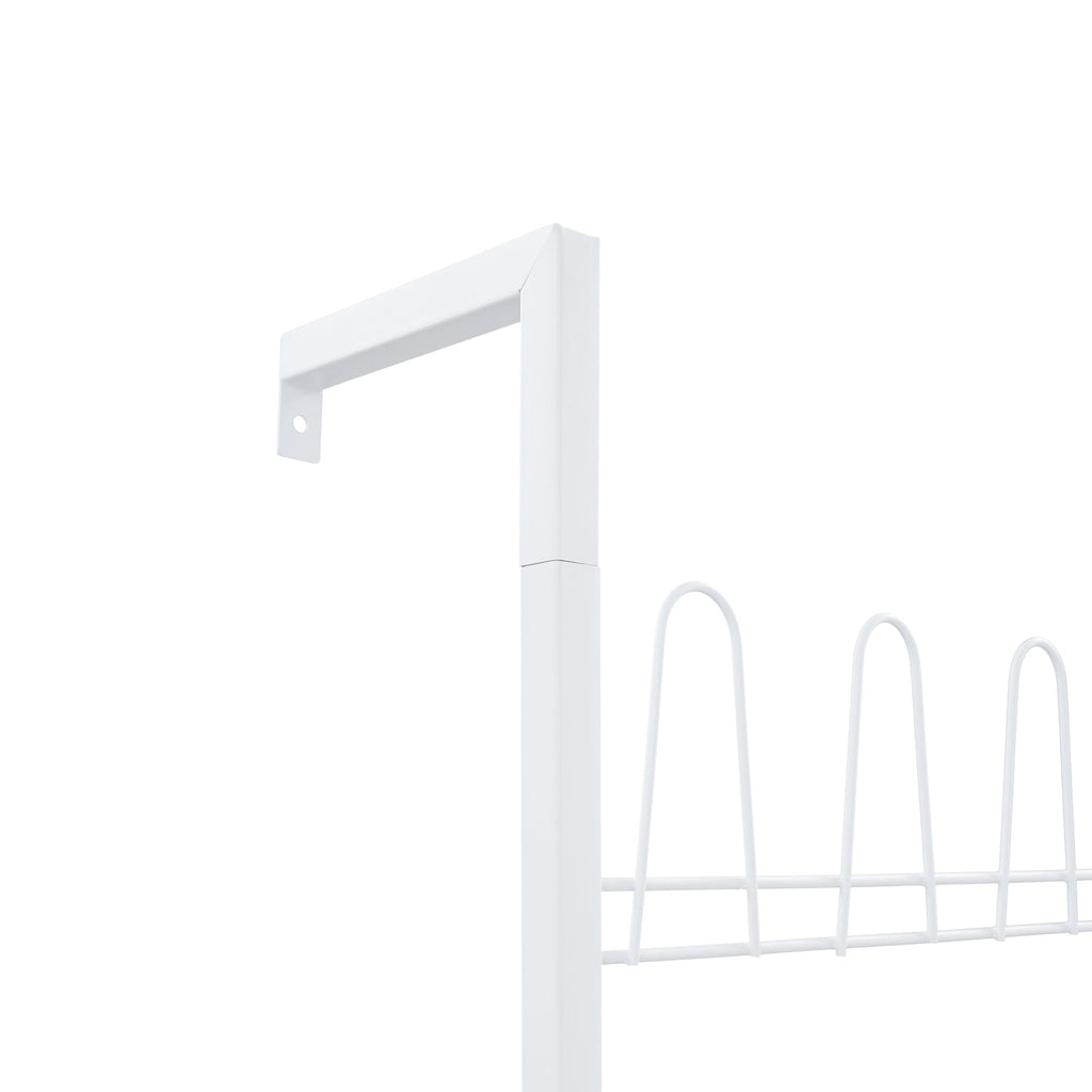 6 Tiers Metal Shoe Organizer, Wall Mounted Shoe Rack, Metal Hanging Shoe Rack White